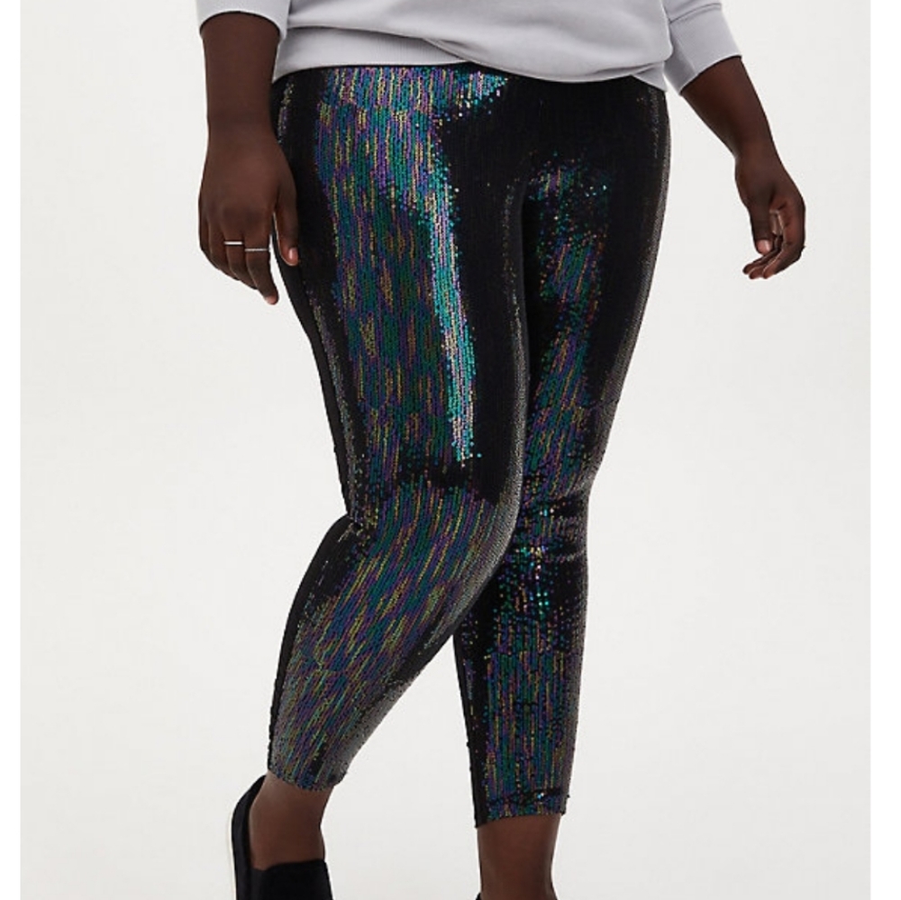 torrid Black Iridescent Sequin Leggings